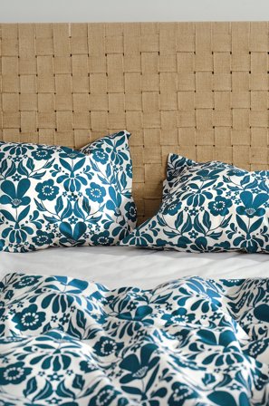 Jotex - Putetrekk 2-pk 50x60 Cm Økologisk Blå/naturvit - SELJA - Kjøp Putevar hos Jotex