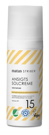 3 for 2 - Matas Striber Ansigtssolcreme SPF 15 Uden Parfume 50 ml, Skincare, Solcreme, Solcreme Til Ansigtet