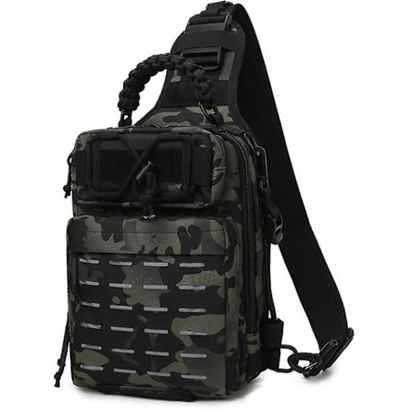 Fiske Ryggsäck Fiske Sling Bag Fiske Ryggsäck med Spöhållare Fiskeutrustning Förvaringsväska