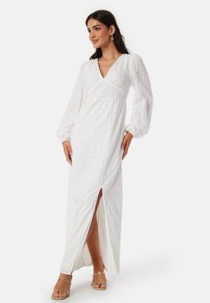 VILA - Vimalina L/S maxi dress 42 - Cloud Dancer - Vita klänningar - Dam - Bubbleroom