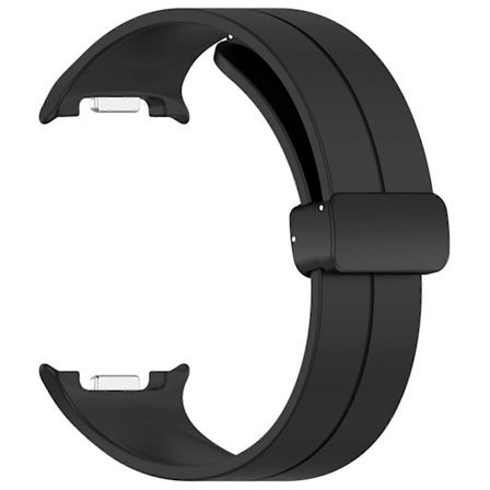 Klockarmband för Samsung Galaxy Watch8 44mm / 40mm / Watch8 Classic 43mm / 47mm / Watch Ultra 2 Vikspänne Silikonarmband Svart