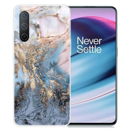 Marble design OnePlus Nord CE 5G cover - Blålig Guldmarmor Multicolor