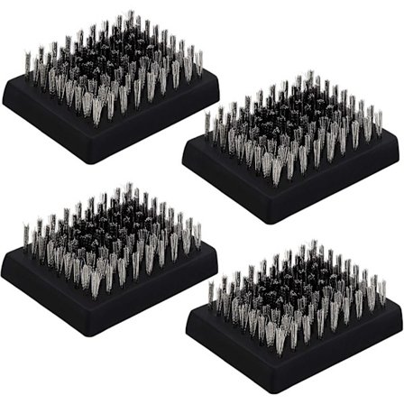 4 stk. Grillbørste Udskiftningshoveder, Grillrensebørste Uden Stålbørster, Udskiftelige Hoveder, Egnet til Grillbørster, BBQ