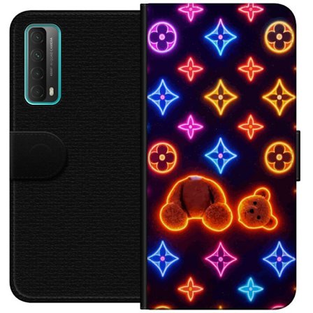 Yhteensopiva Lompakkokotelo Huawei Huawei P smart 2021 Neonvärisellä ylellisellä kuviolla, jossa hehkuvia nalleja pop-taide-esteetiikassa