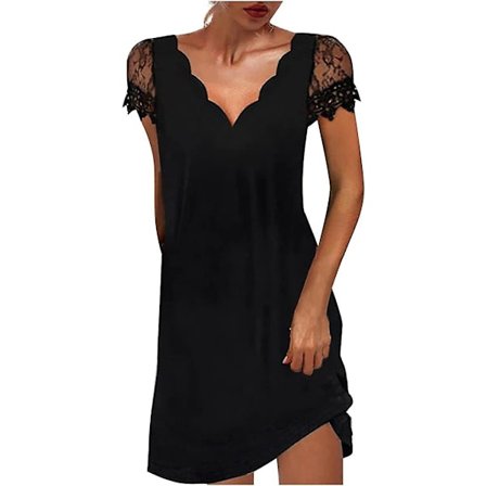 Sommerkjole for kvinner Sexy kortermet smocket kjole Myk omslagscocktail Maxikjoler