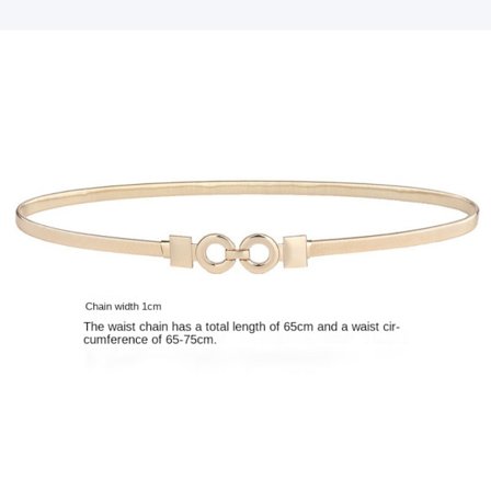 Metall Elastiska midjebälten Dam smala midjeband 65CM