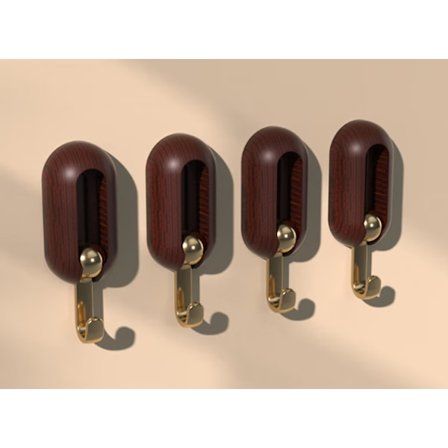 4 stk. Brun Universal Henger Veggkrok Svingbar Krok Bad Håndkle R