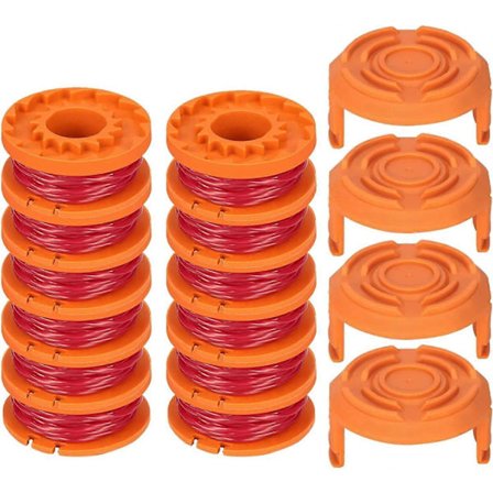 12-pack Trimmertråd för Worx 20V Trimmers, Hållbar Ersättningsspole för Poolskydd och Kanttrimmers, Förbättrad Klipphastighet