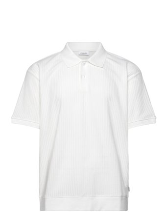 Lindbergh Oversized Jacquard Polo S/S - White - S
