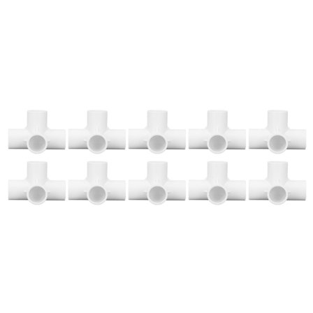 10 stk. 4-vejs PVC-albue rørforbindelse 25 mm udløb møbel forbindelsessæt hvid