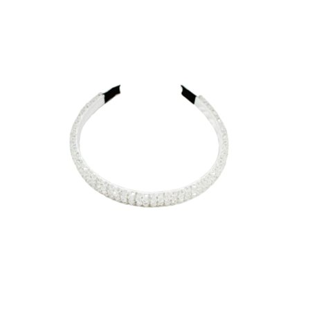 Complement Diadem Med Fasetterade Stenar 1,2 Cm Hårband Dam Vit