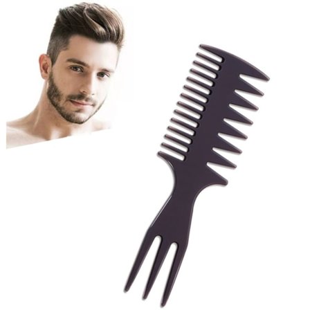 ING Tekstureret Kam - 3-i-1 Professionel Herre Styling Kam - Hårkam - Anti-Filtre - Velegnet til Alle Hårtyper - Grå