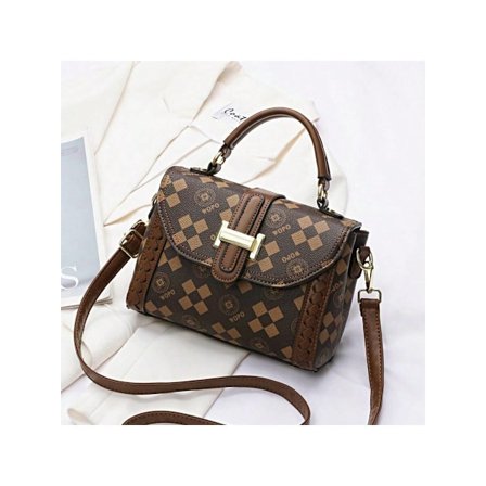 Dam Tote Crossbody Väska Axelremsväska Dam Tote Plånbok-kaffe 1