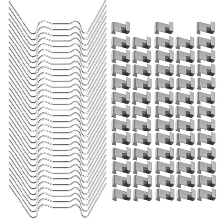 150 stk drivhusklips i rustfritt stål, glassklips for glass, Halls drivhusglassrute-festingklips vindusklips - 75 W-klips og 75 Z-klips