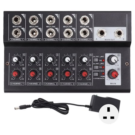 MIX5210 Sound Mixer Digital Mixer 10-kanals kompakt studiemixer Keyboardmixer til hjemmestudieoptagelse 100-240V UK-stik