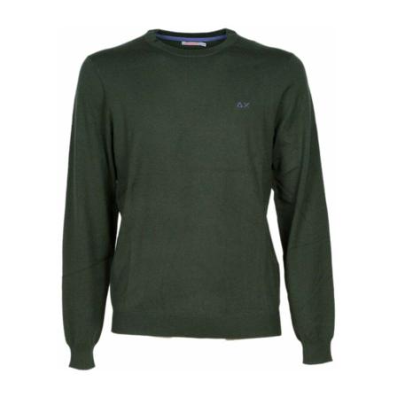 Sun68 Round-neck Strik Grøn, Herre Strik, Størrelse: M