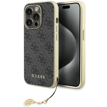 Guess GUHCP15LGF4GGR iPhone 15 Pro 6,1" grå/grå hardcase 4G Charms Collection