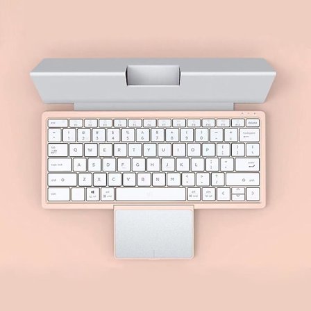 Fällbart Bluetooth-tangentbord med flera enheter med pekplatta Uppladdningsbart trådlöst tangentbord med pekplatta Fällbart fodral för Ipad Pc