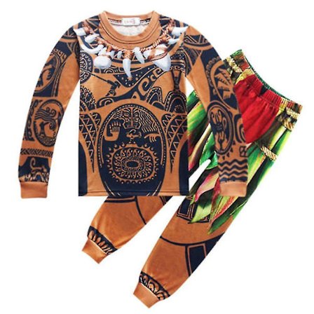 Moana Maui Kostume Pyjamas Sæt Børn Drenge Nattøj Soveoutfit