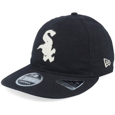 New Era - MLB Noir snapback Casquette - Chicago White Sox Canvas Felt Logo Black Strapback @ Hatstore