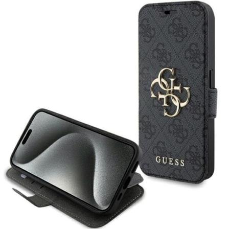 Guess iPhone 15 Pro Pl nboksfodral Metall Logo - Gr