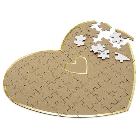 Bröllop Gästbok Pussel Hjärta 45x35,5cm - Bröllop Dekoration - Kalaslagret.se
