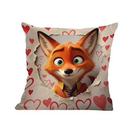 Zootopia 2 Hjärtmönster Plysch Kuddfodral Soffa Vardagsrum Dekor Gåva