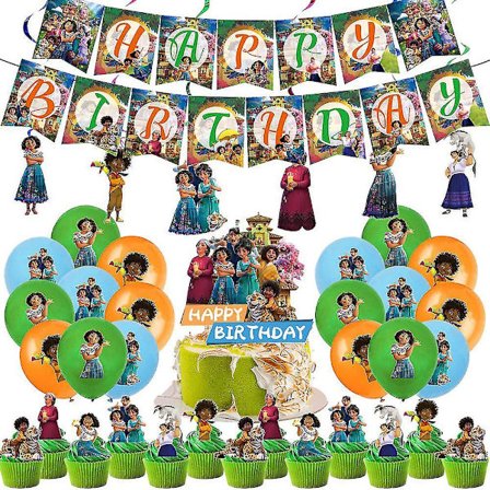 64 stk. Encanto Mirabel Fødselsdagsfest Dekorationer Balloner Sæt