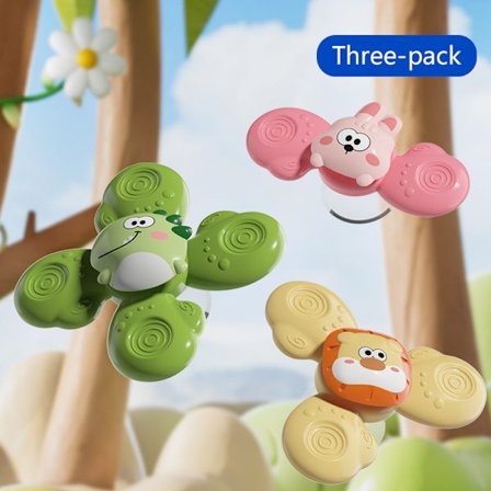 3-pak Børns tegneserie sut dreje musiklegetøj spinnende gyro skubbebil spisebord og stol.