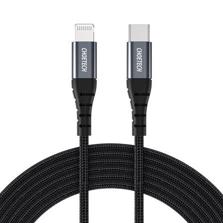 Choetech IP0039 USB-C / Lightning MFi-kabel, 1,2 m langt - sort