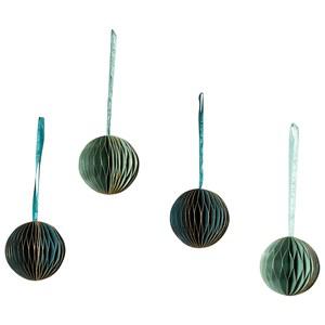 Christmas Kids Set of 4 Blue and Green Honeycomb Paper Balls One Size - Home accessories - One size - Blue - Junge
