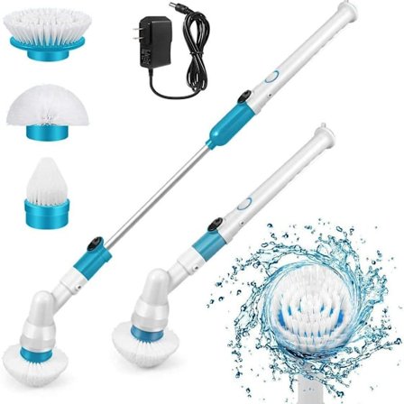 Ledningsfri elektrisk rengøringsbørste med langt håndtag, automatisk rotation