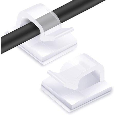 60-pak kabelklips, utendørs lyskabelklips selvklebende C