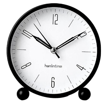 Hanlintime Analog, Let Indstil Lille Bordur, Lydløs, med Natlys, Batteridrevet Super Si