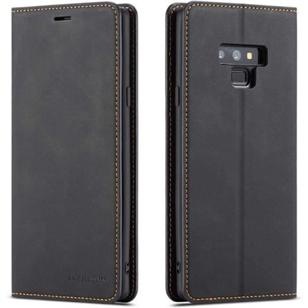 Etui - Tenphone - Galaxy Note 9 - Magnetisk beskyttelse - Premium Cover - Sort læder