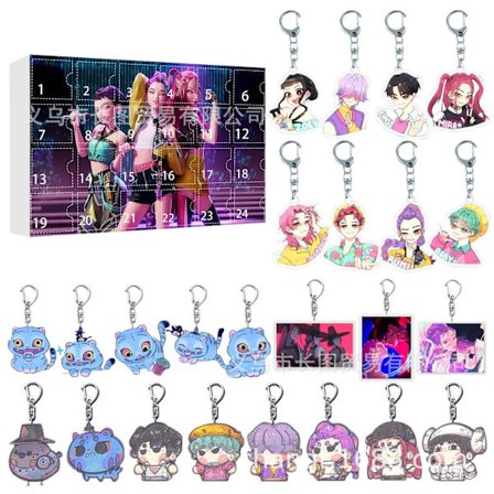 K-pop Demon Hunters Akryl Adventskalender Sett - 24 Dagers Overraskelsesgaveeske for Fans og Barn