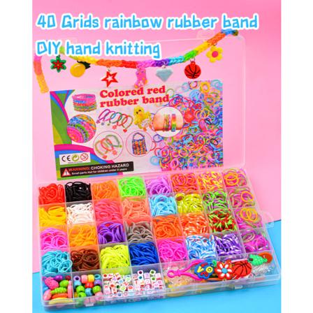 2500 stycken gummibandsset, gummibandsset, gummibandslåda glitter, el