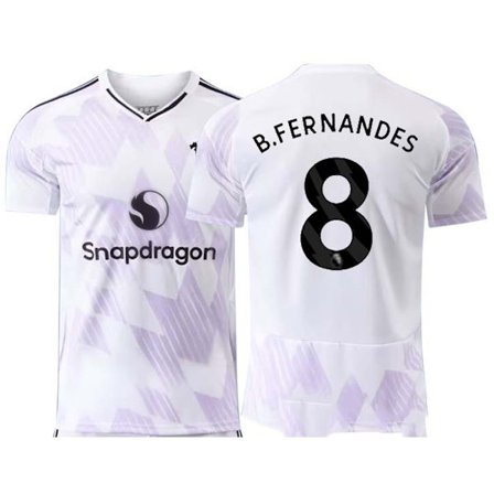 25-26 Manchester United F.C. Udebane Hvid NO.8 B.FERNANDES Fodboldklub Udebane Uniform Fodbold T-shirt S-2XL