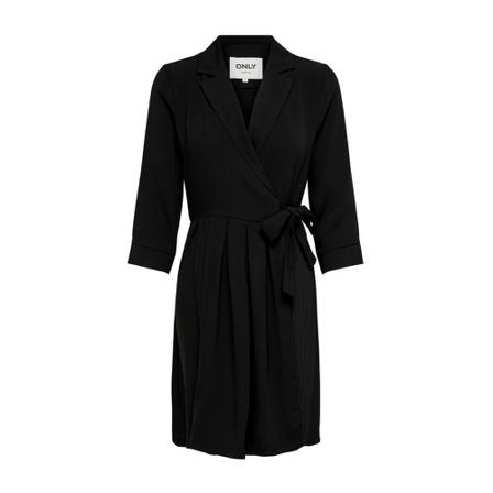 Only, dress onlleda 2/4 plisse Czarny, Kobieta, Rozmiar: S