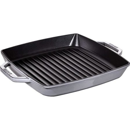 Grill i gjutjärn - STAUB - 33 cm - Grafitgrå - Ergonomiska handtag - Induktionskompatibel