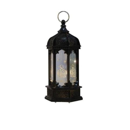 Eid Mubarak LED vindlykt ornament Islam muslimsk festdekoration svart onesize