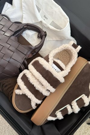 Shearling Low Velcro Dark Brown 36