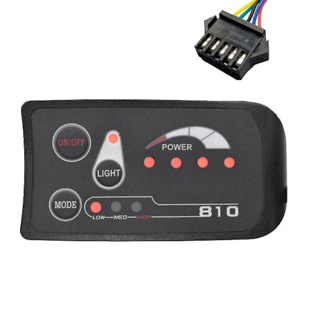 S810 Elektrisk cykelmätare LED-display Ip65 36v Uart för elcykel Elcykelmätare (sm 5pin)- Perfet