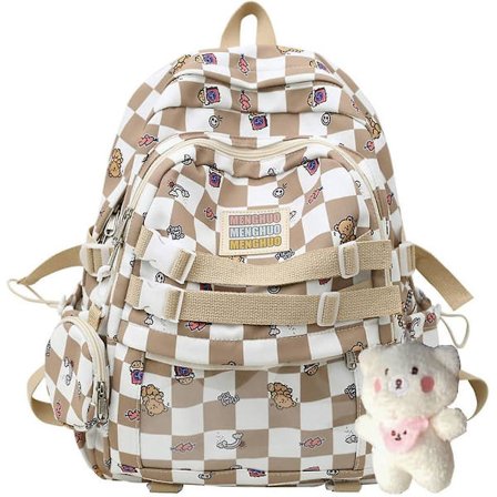 Kawaii Ryggsäck för Skola, Ryggsäckar för Flickor och Ryggsäck för Flickor 10-12 Japansk Skolväska Bokväskor för Flickor 8-12 (Khaki)