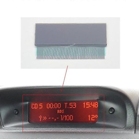 Monitoimiyksikön LCD-näyttö Peugeot 206 307 Citroen C5 Xsara Picasso -keskusnavigaattorin pikselikorjaukseen