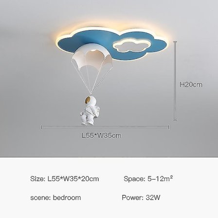 Moderne Astronaut LED Taklamper for Barnerom Soverom Studere Barn Tegneserie Grå Måne Lysekrone Hjem Lysarmaturer-WELLNGS