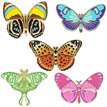 5 stk. insektnåle sommerfugl møl broche nål dekorativ nål til rygsække tøj