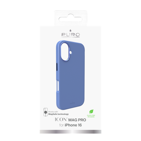PURO iPhone 16 silicone cover ICON MAG PRO, blue