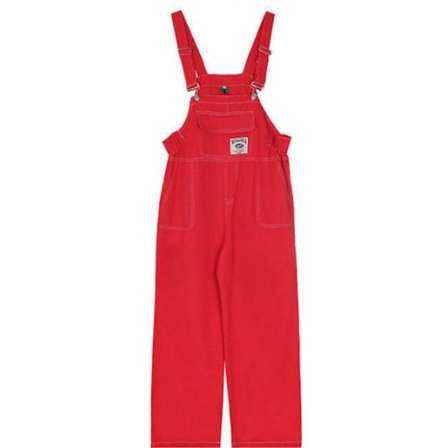 Vida Ben Overaller för Kvinnor Lös Passform Vintage Hög Midja Raka Byxor Jeans Röd M