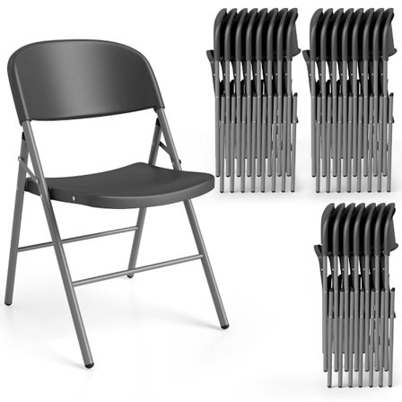 6 kpl kokoontaitettavia tuoleja, metallia ja muovia, 150 kg kapasiteetti, harmaa